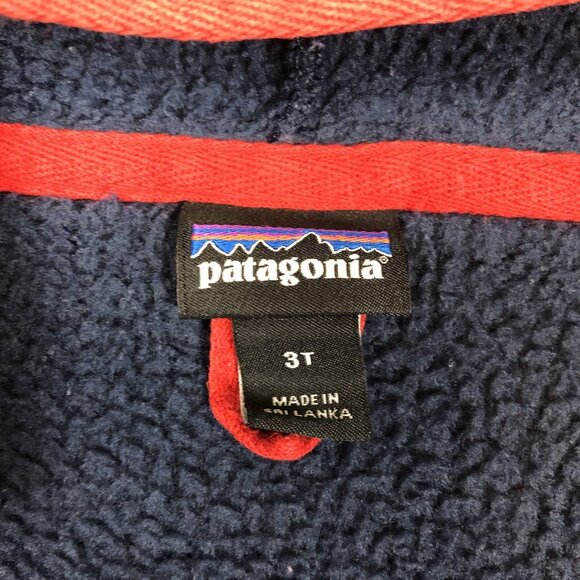 Patagonia Baby Retro Pile Fleece Snap Navy Blue Jacket Hooded Size 3T 61146 - Picture 4 of 10